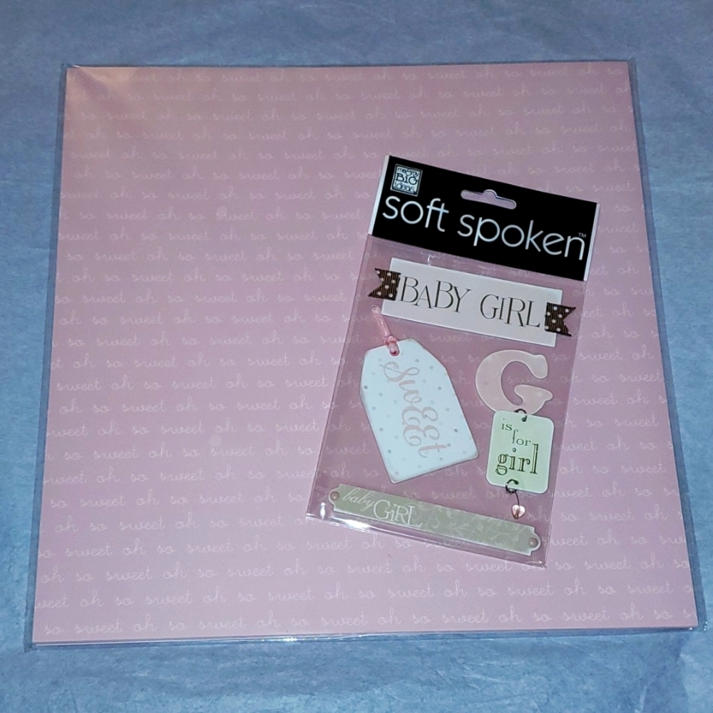 It's a Girl Scrapbook Paper and Stickers Bundle
